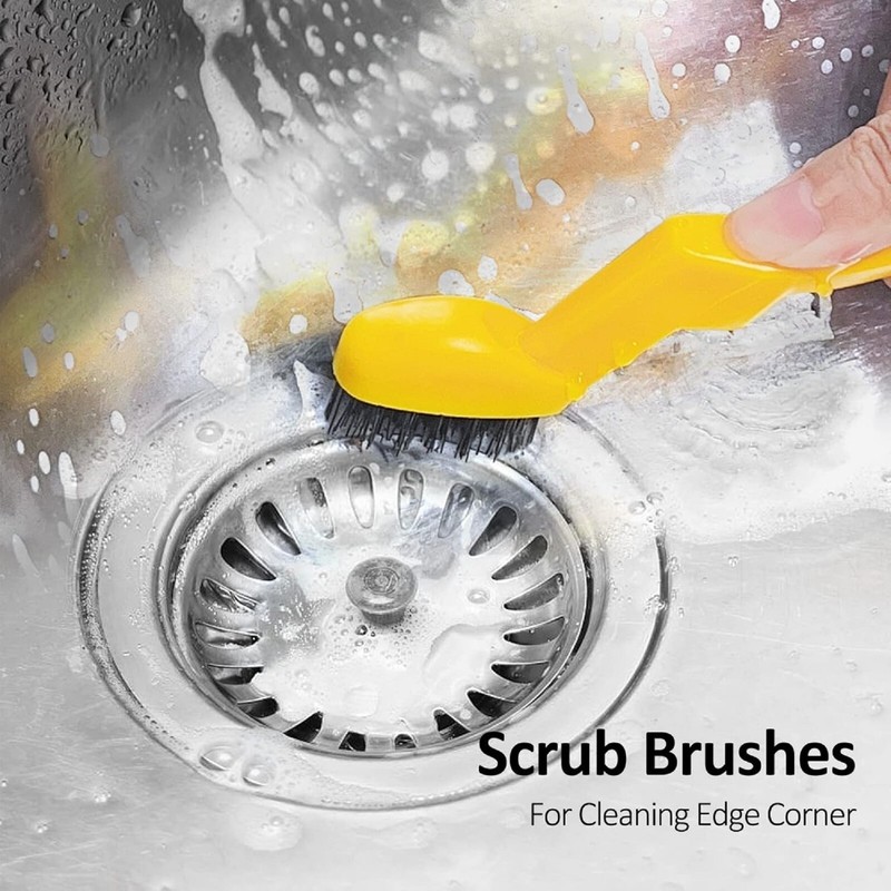 4 PCS Small Cleaning Brush Set – Compact Scrub Brushes for Kitchen Sink gallery