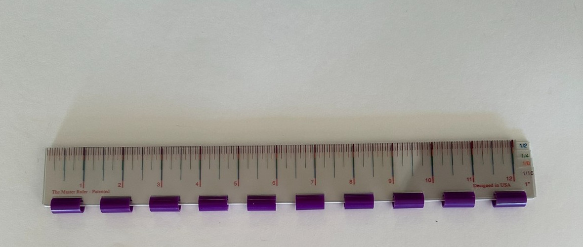 The Master Ruler 12-Inch 5-In-1 Plastic Ruler: 1" 1/2” 1/4” 1/“8 1/16" Set of 5 gallery