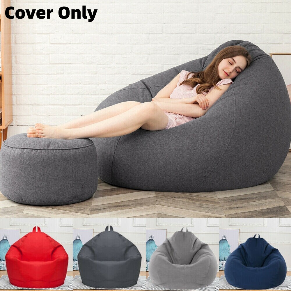 2 Size Large Bean Bag Chair Indoor For Adults Kids Lazy Lounger Couch Sofa Cover gallery