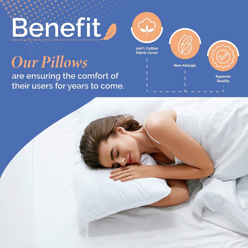 Continental Bedding: Your Side Sleeper's Feathered Cloud, 6" Loft, Cotton 300TC gallery