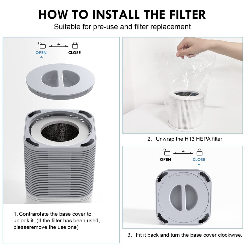 Air Purifier A1 Replacement Filter, VEWIOR H13 True HEPA Air Cleaner Filter gallery