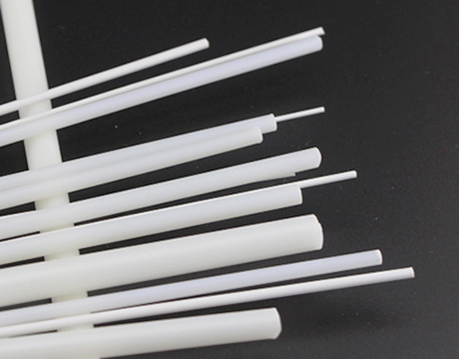 US Stock 10x ABS Styrene Plastic Round Bar Rod Dia 1.5mm length 250mm White gallery