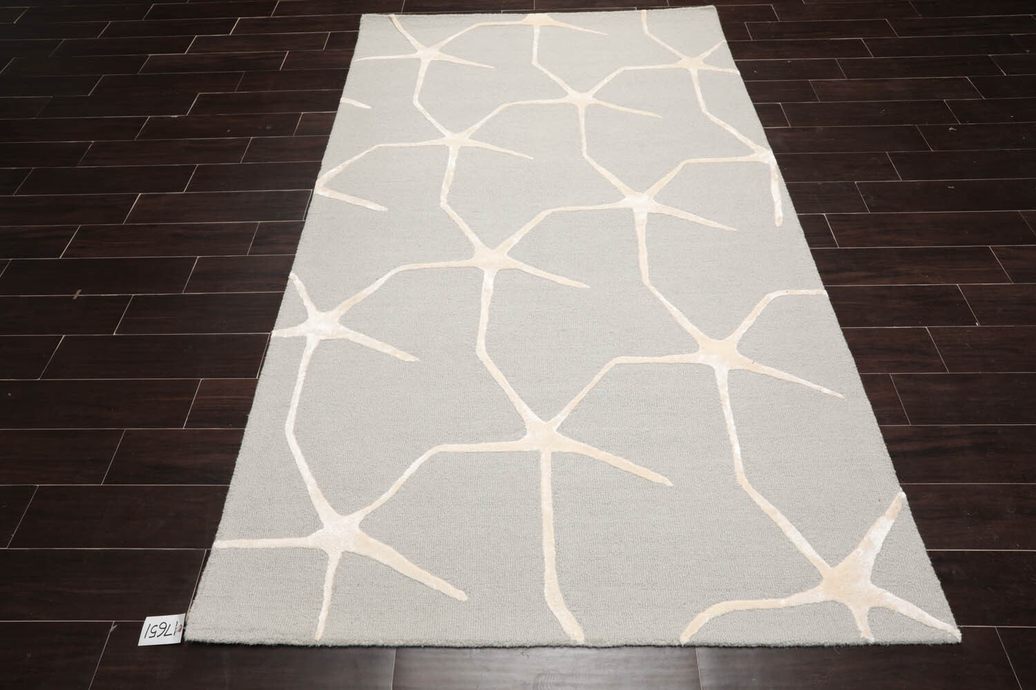 Designer Loop N Cut Pile Handmade Wool & Art Silk Modern Area Rug Gray 5' x 8' gallery