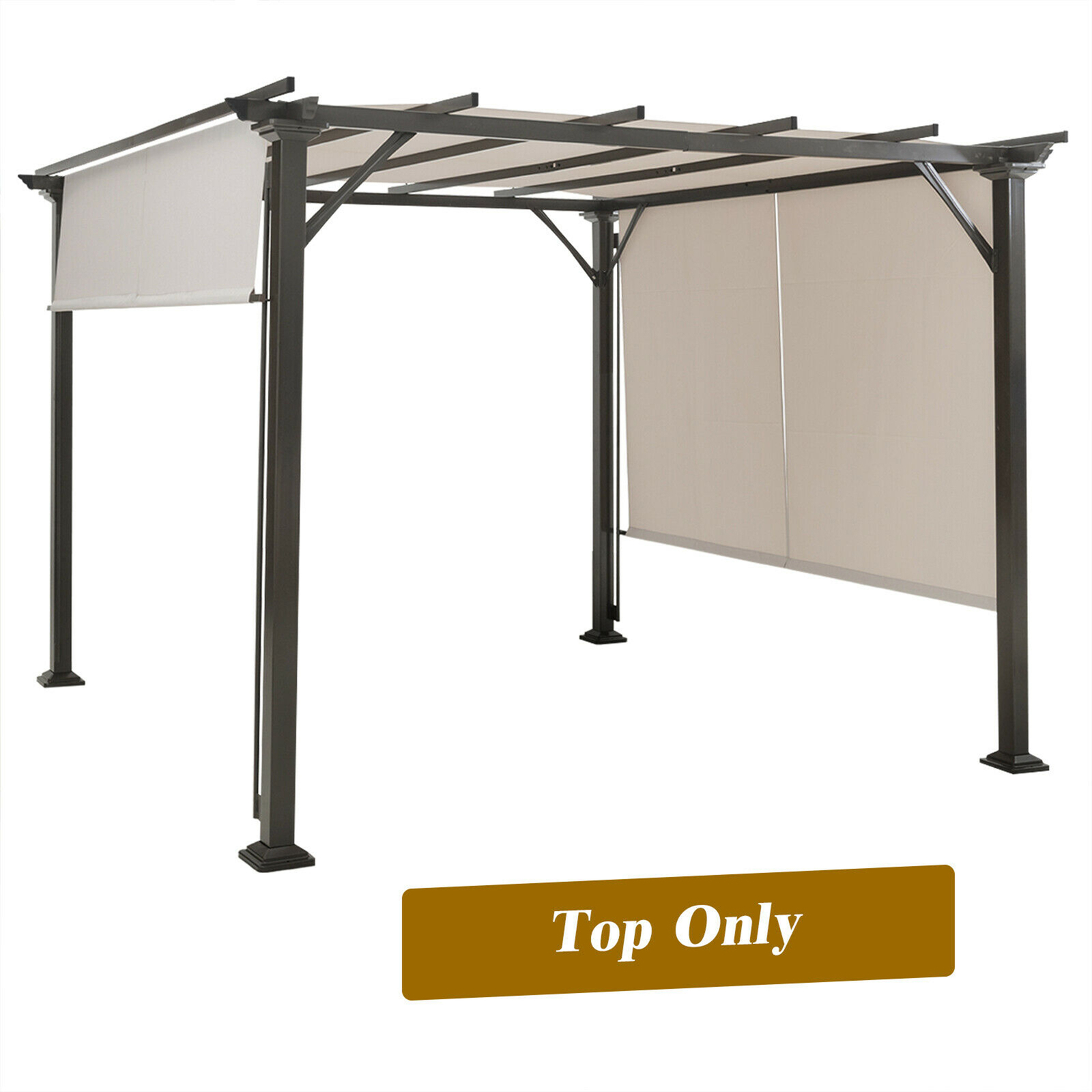 2PCS 16x4 Ft Universal Replacement Canopy for Pergola Structure Sun Awning Beige gallery