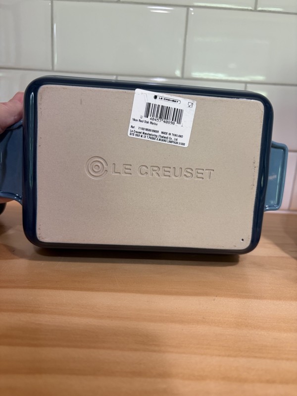 Le Creuset Stoneware Small Rectangular Baking Dishes 18cm Set of 2 ~ MARINE NWT gallery