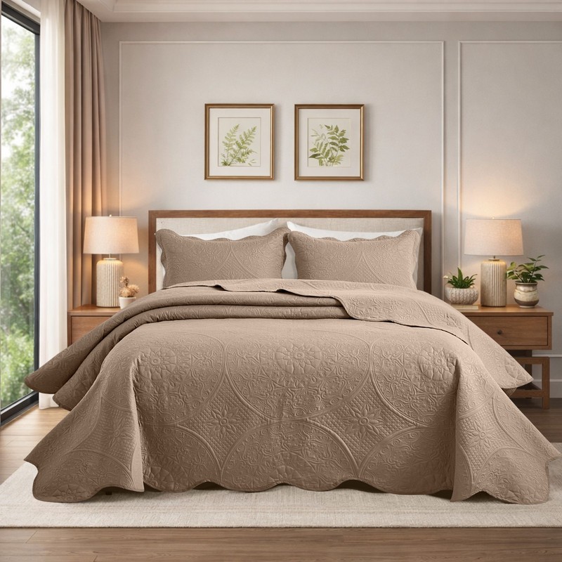Premium Quality Bedspread Durable Reversible Coverlet With Pillow Shams Queen gallery