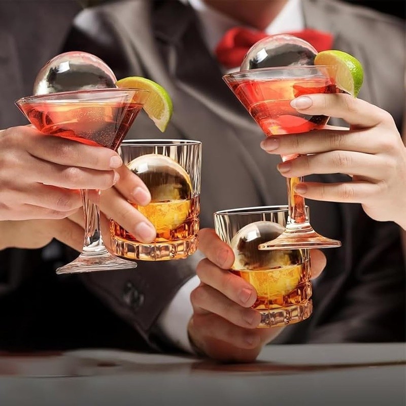 Clear Ice Cube Maker Ball Stainless Steel Ice Maker Whiskey Cocktail Gifts New gallery