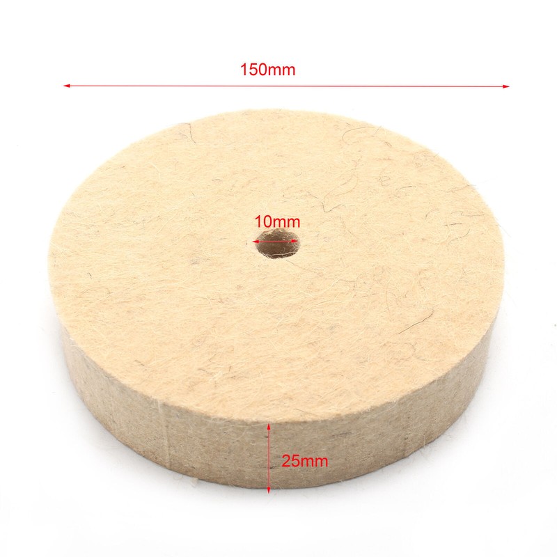 6Inch Wool Felt Polishing Wheel Buffing Pad Metal Burnishing Disc 3/8" Arbor NEW gallery