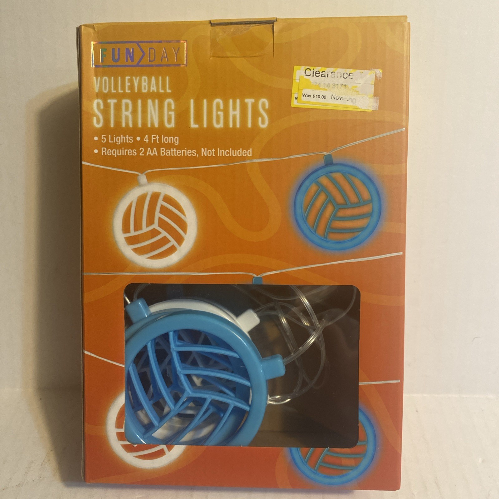 Volleyball String Lights 5 Lights- 4 Ft Long. 2 AA Batteries Not Included gallery