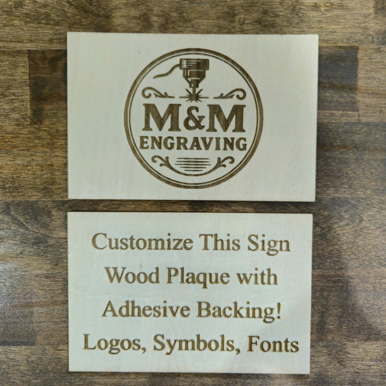 Customized 3x5 Wood Sign Plaque Wall Decor Adhesive Basswood Personalized gallery
