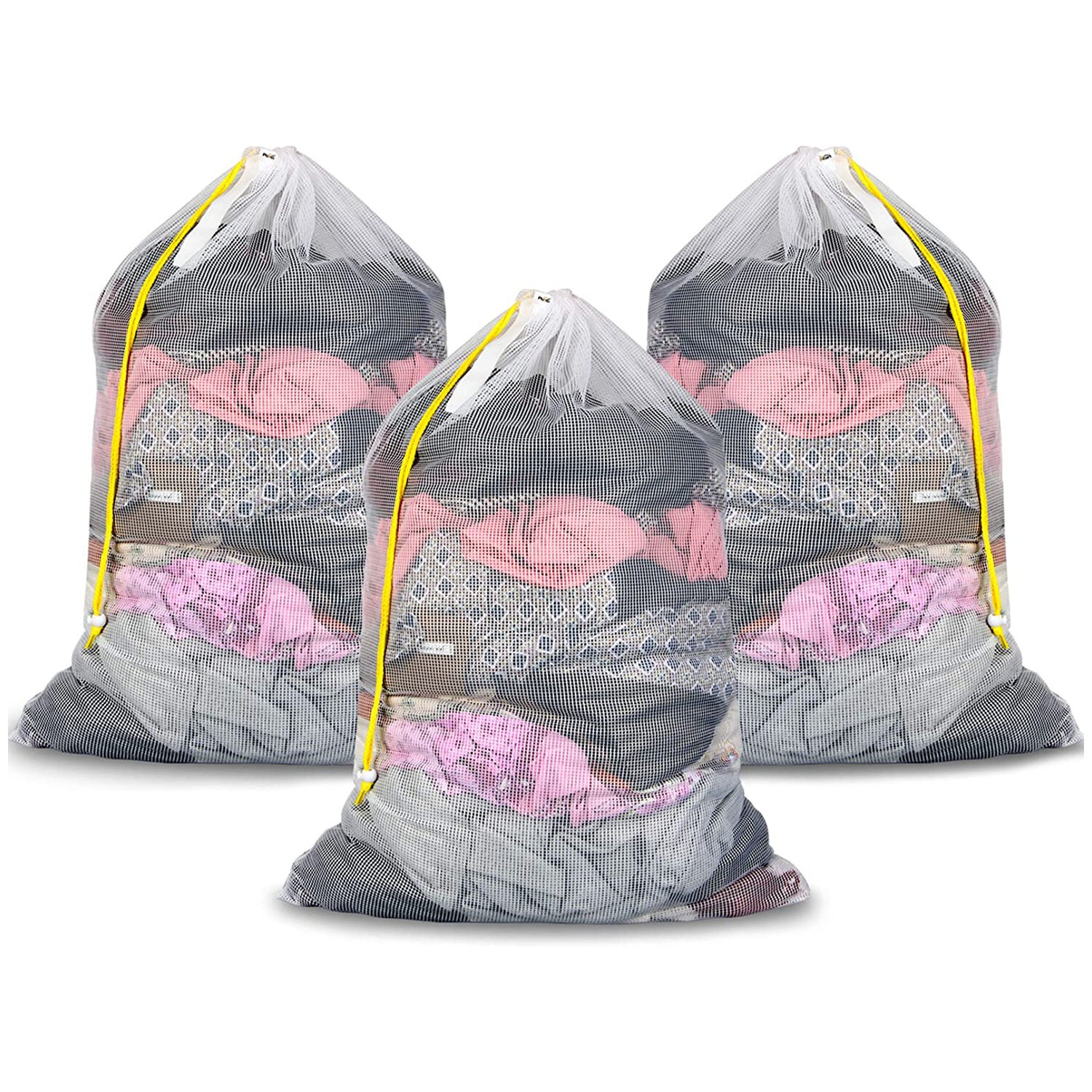 36" Extra Large Laundry Bag Mesh Heavy Duty Drawstring Jumbo Washing Hamper gallery