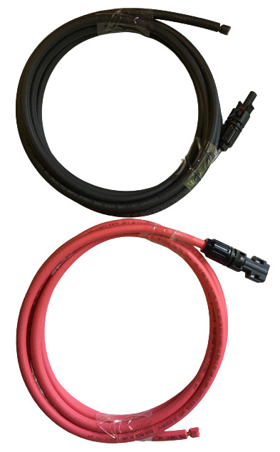 Pair Black+Red wires, Solar Panel wire 8 AWG with 2 Connectors,PT, UL listed gallery