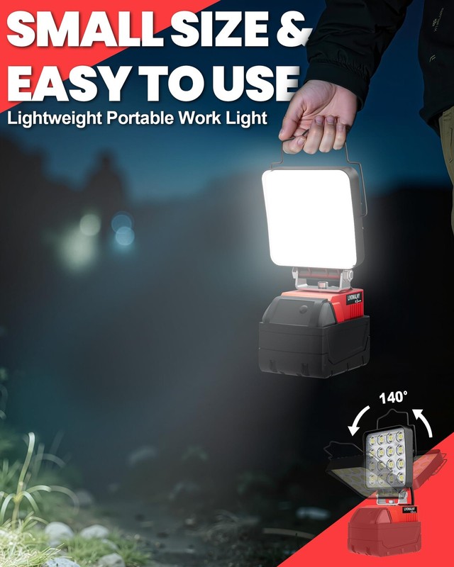Work Light Portable 11200LM Floodlight USB C Charger 18V Battery Construction gallery
