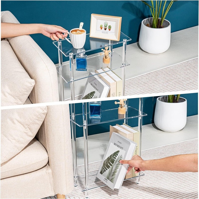 Acrylic Multifunctional Rolling Printer Stand 3-Tier Printer Stand with Wheels gallery