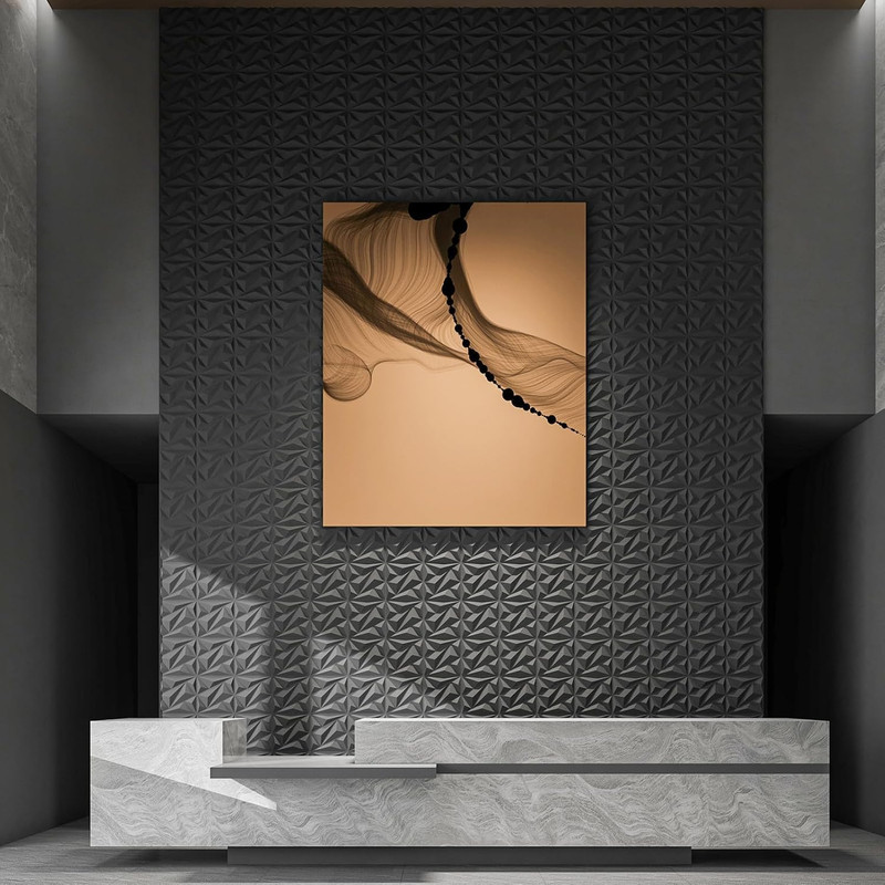 33 Pack 3D Wall Panel Diamond for Interior Wall Décor, PVC Flower Textured Wall gallery