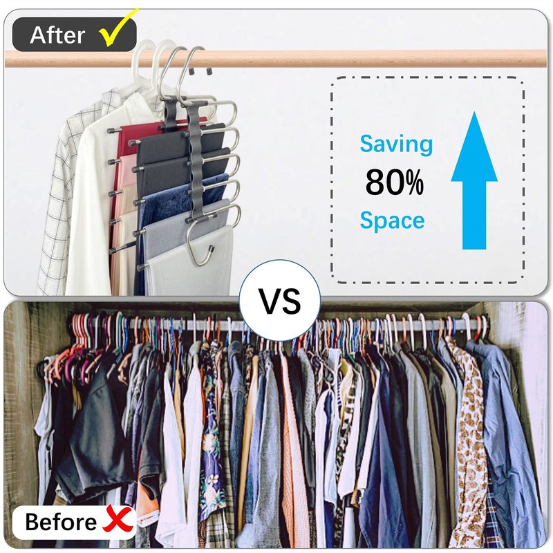Magic Pants Hangers Space Saving - 2 Pack for Closet Multiple Layers gallery