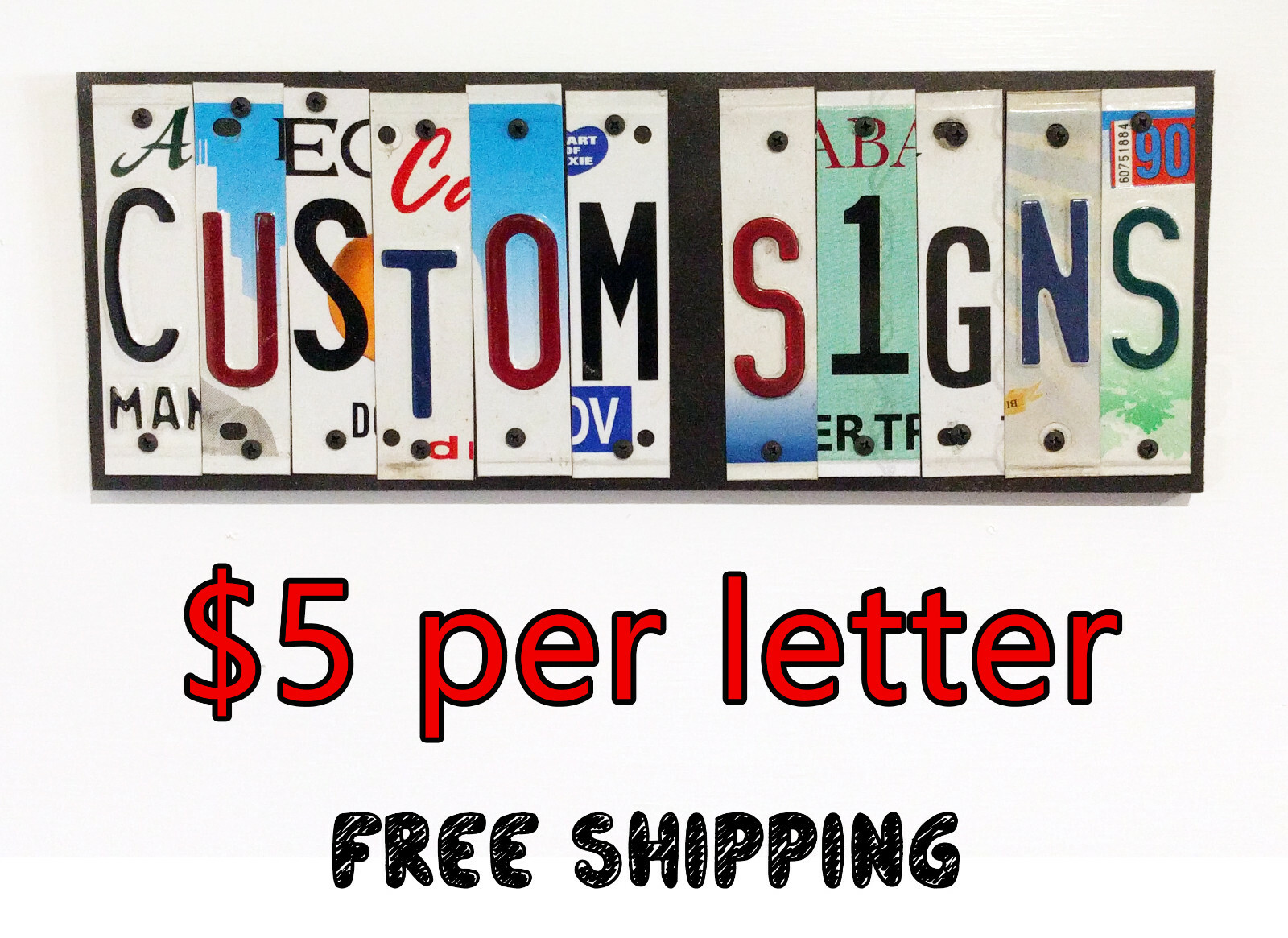 Custom License Plate Signs - Personalized Name, rustic, industrial gallery