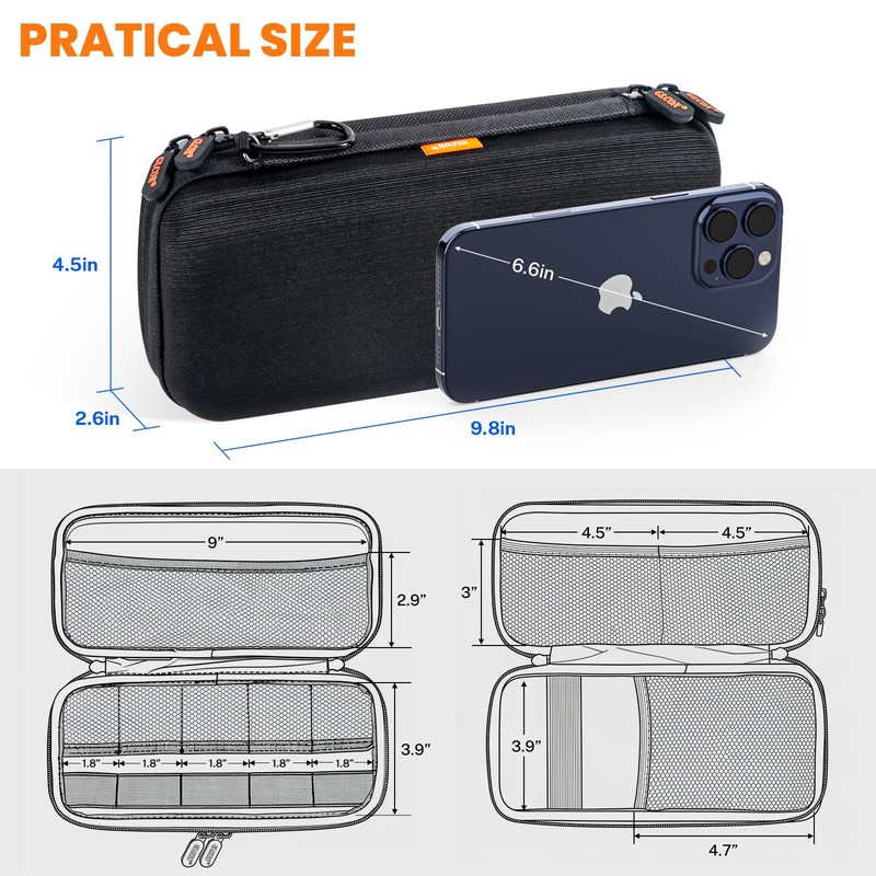 Double-Layer Hard Shell Carrying Case - Electronics Organizer Travel Case wit... gallery