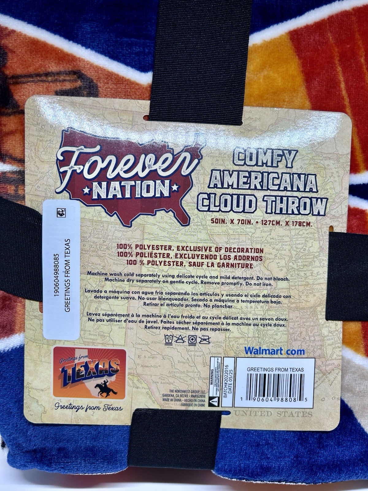 Forever Nation COMFY AMERCANA CLOUD THROW 5OIN. X 70IN. NEW WITH TAGS gallery
