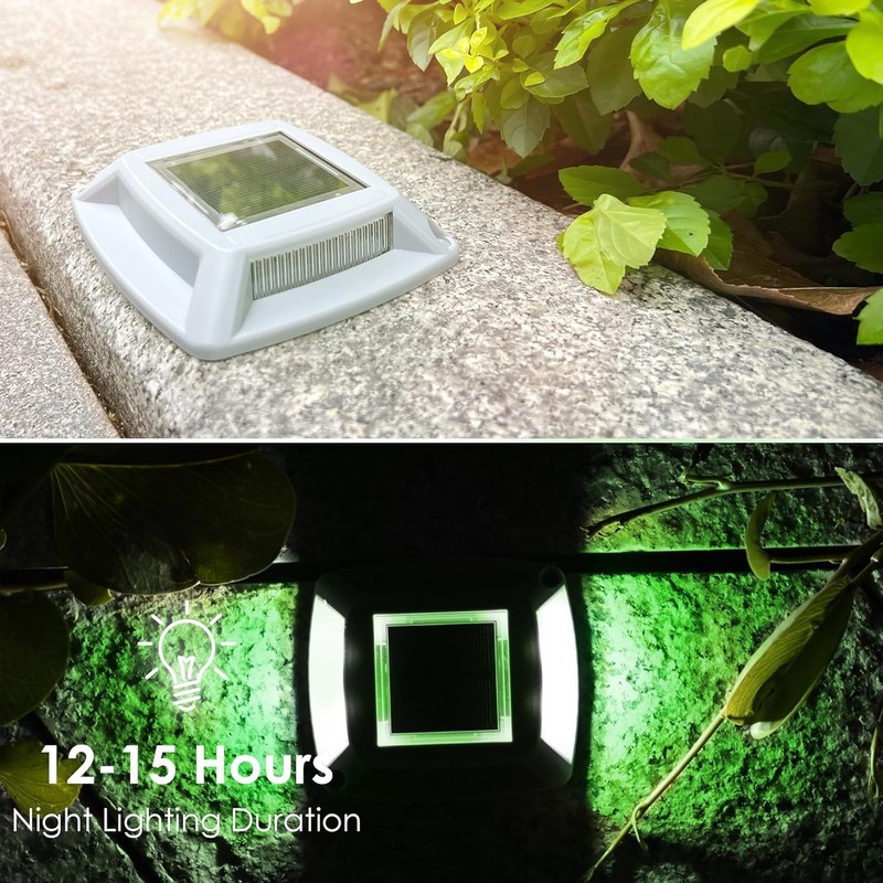 Solar Deck Lights Driveway Dock Lamp LED Waterproof Outdoor Warning Step Lights gallery