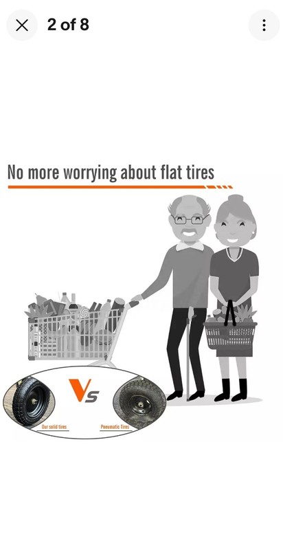 💜2-Pack 13 Inch Solid Rubber Tires, 4.00-6 Tire Flat Free, with 5/8" Bearings gallery