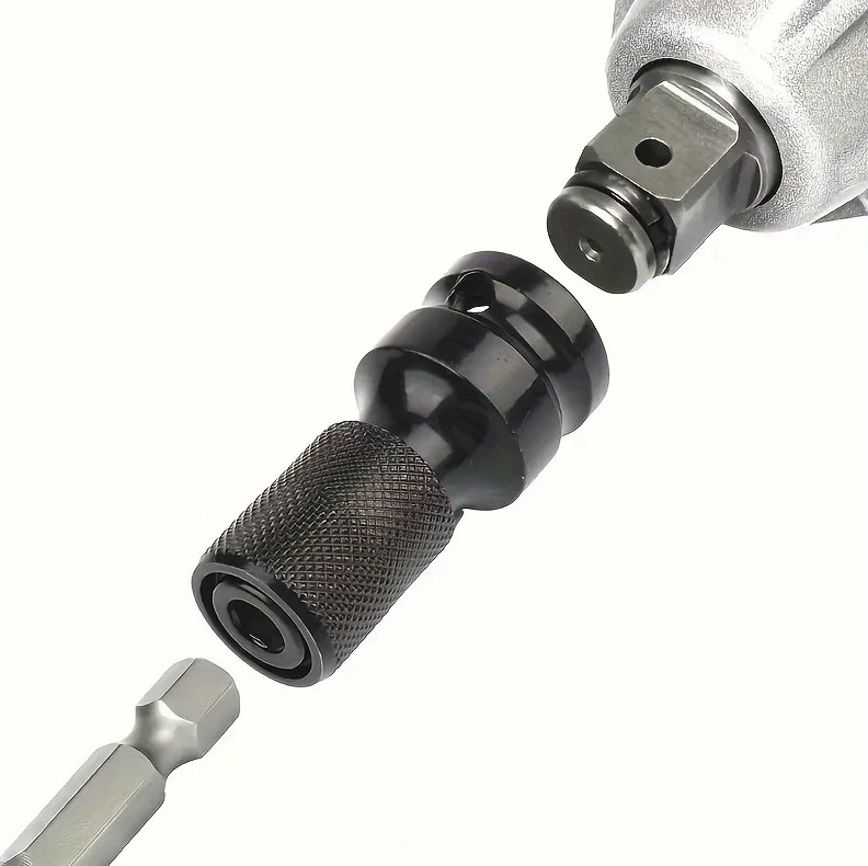 1pc 1/2 Square to 1/4 Hex Adapter Impact Wrench Ratchet Drive Converter - NEW gallery