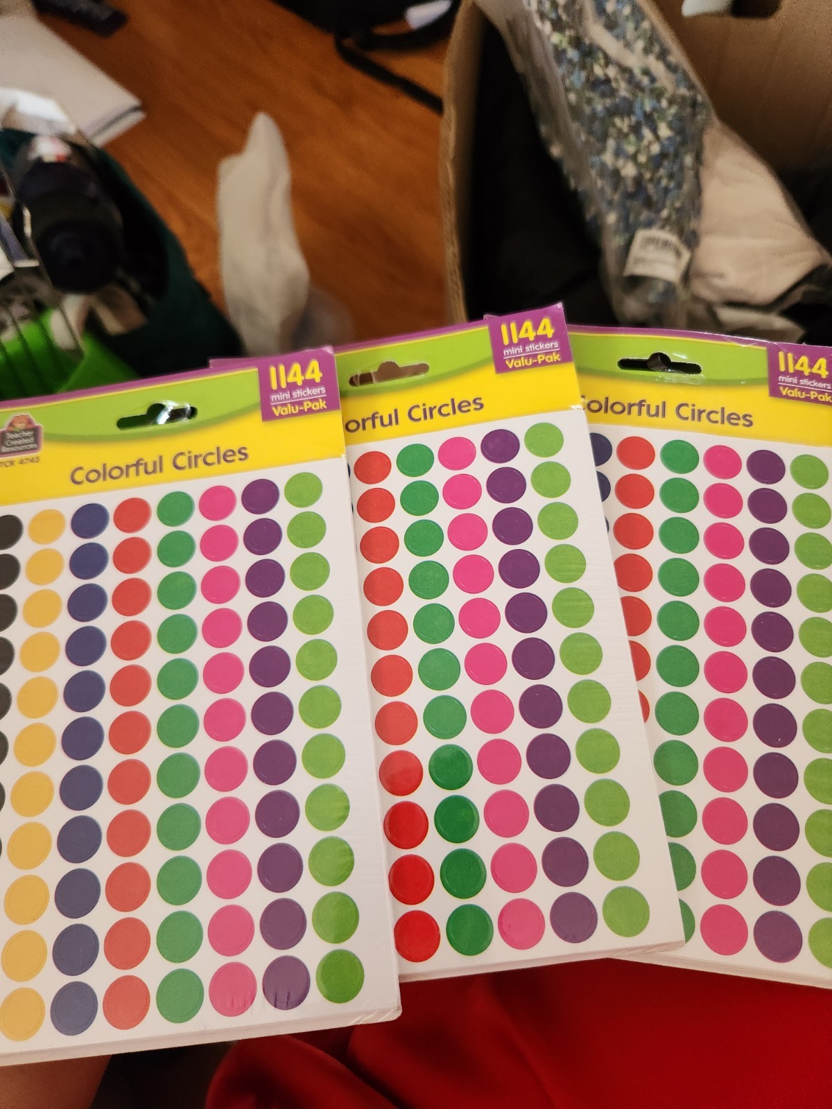 3PCS X Colorful Circles Valu-Pak Stickers Teacher Created Resources TCR 4743 gallery