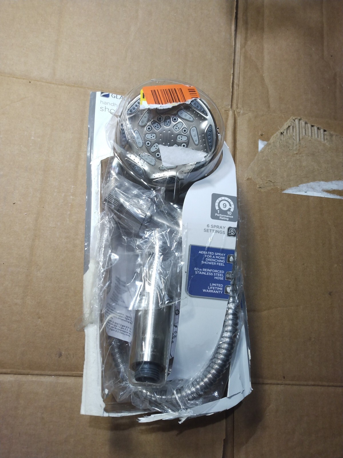 6-Spray 4 in. Wall Mount Handheld Shower Head in Chrome by Glacier Bay gallery
