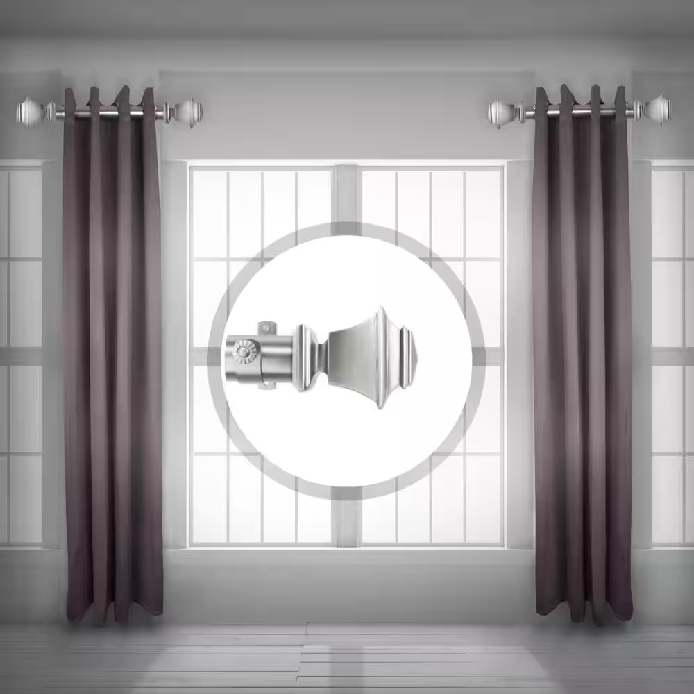 Bach 1.5 Inch Side Single Curtain Rod Adjustable 12-20 Inch Long (Set of 2) - Sa gallery