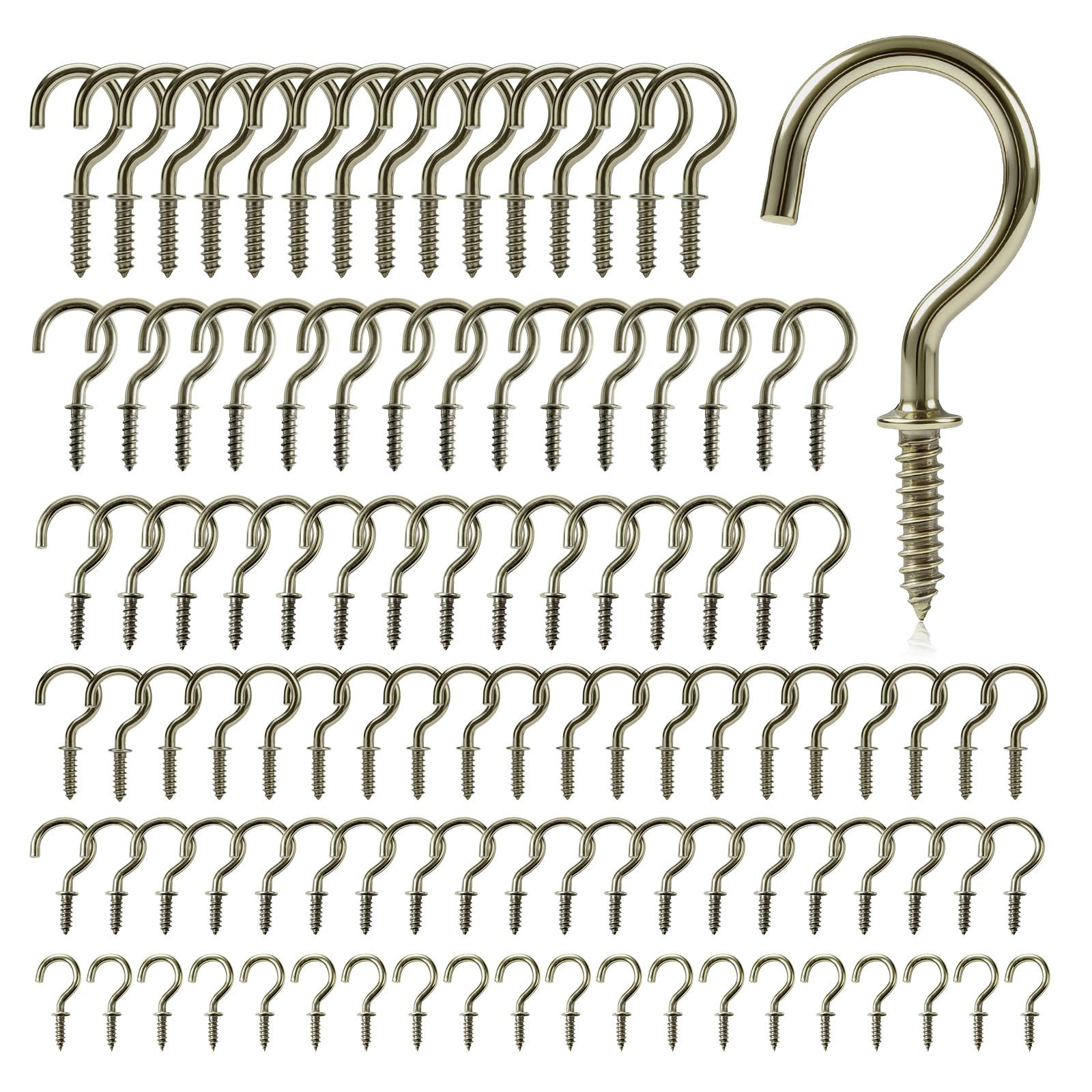 105 Pcs Premium Screw Cup Hook Set, 6 Sizes Bronze Screw-in Hooks gallery
