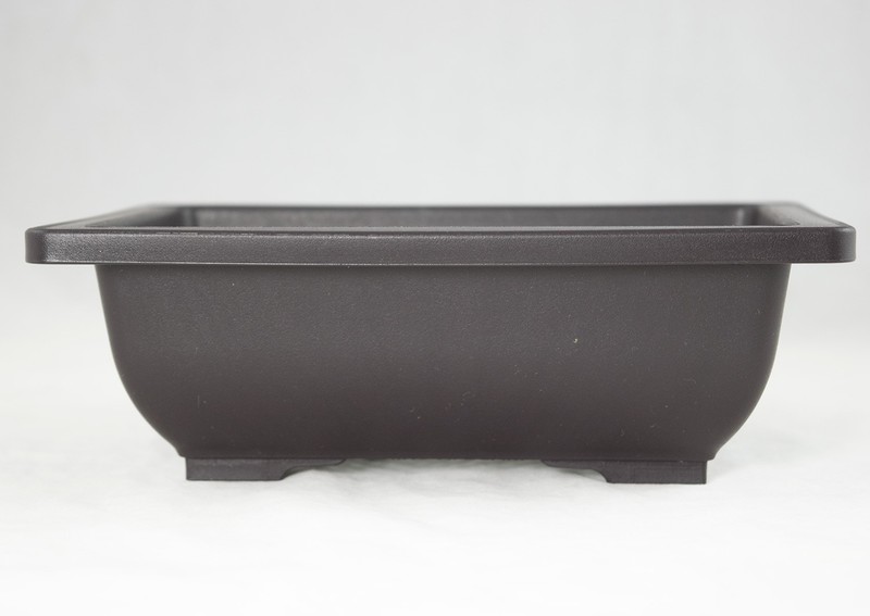 Rectangular Brown Plastic Bonsai Training Pot + Tray Set - 8.5"x 6.5"x 2.75" gallery