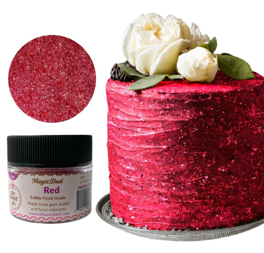 Edible Glitter dust RUBY ( 6 grams ) Magic dust , Kosher, Gluten free FDA gallery