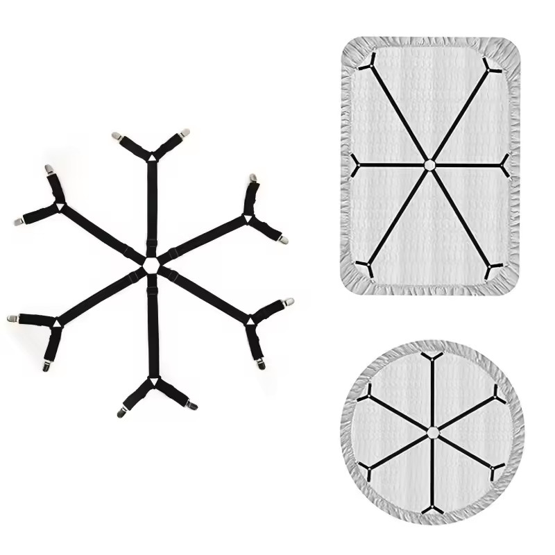 4Bed Sheet Fasteners Adjustable Elastic Suspenders Straps Mattress Covers Clips gallery