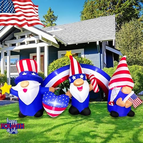 7 FT Independence Day Inflatable 3 Gnomes B-7FT Long 3 Gnomes with Archway gallery