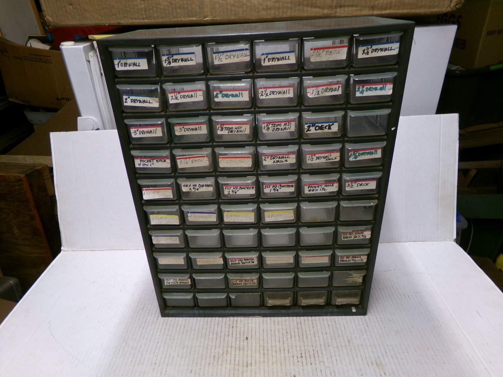 60 Drawer Plastic Parts Organizer Storage Cabinet Bin Hardware gallery