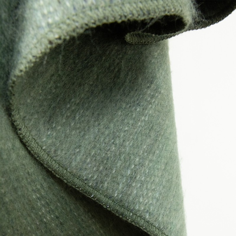DOUBLE DENSITY ALPACA WOOL BLANKET THROW | QUEEN SIZE | SOFT & WARM – SAGE GREEN gallery