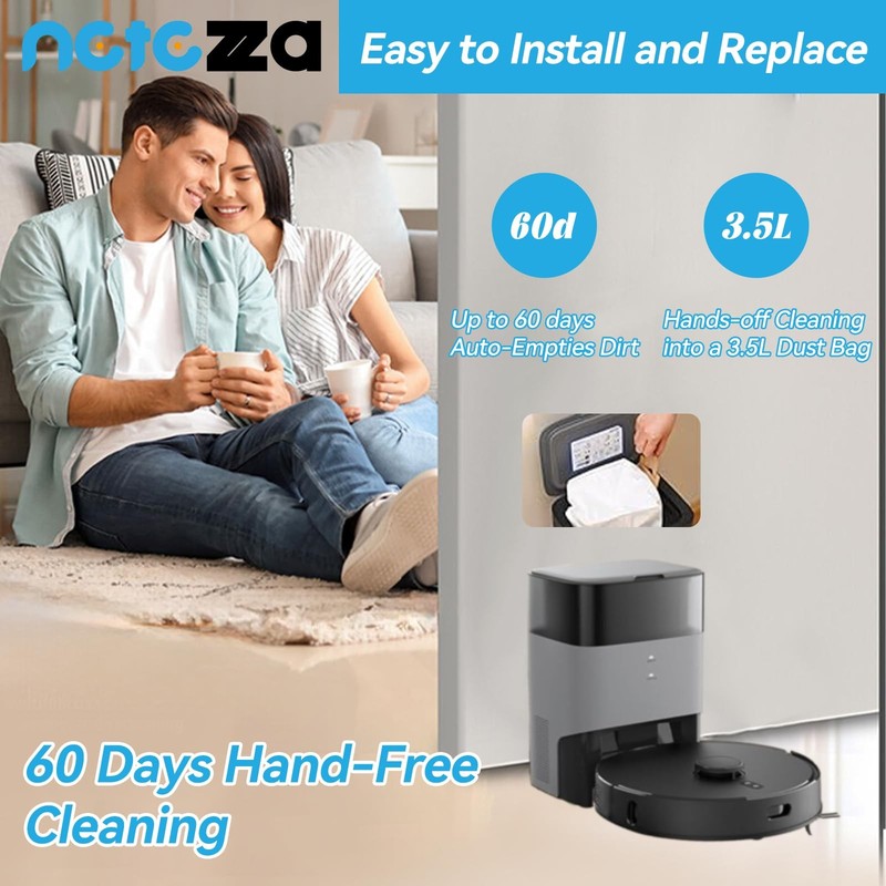 T20 Dust Bags Replacement Compatible with Airrobo T20+ Robot Vacuum white gallery