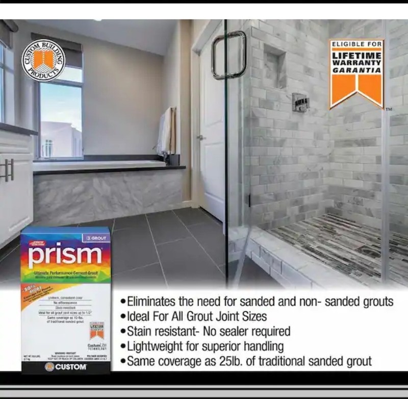 Custom Prism Ultimate Performance Cement Grout – 17 lb (#165 Delorean Gray) gallery