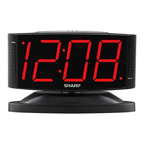 SHARP Home LED Digital Alarm Clock – Swivel Base - Outlet Powered, Simple gallery