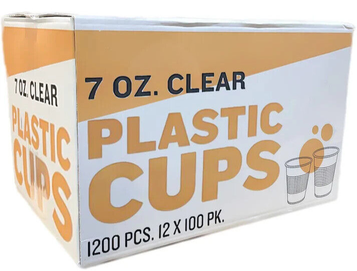 7 oz Clear Plastic Disposable Drinking Cups 1200 count One Case Bulk Small Cups gallery