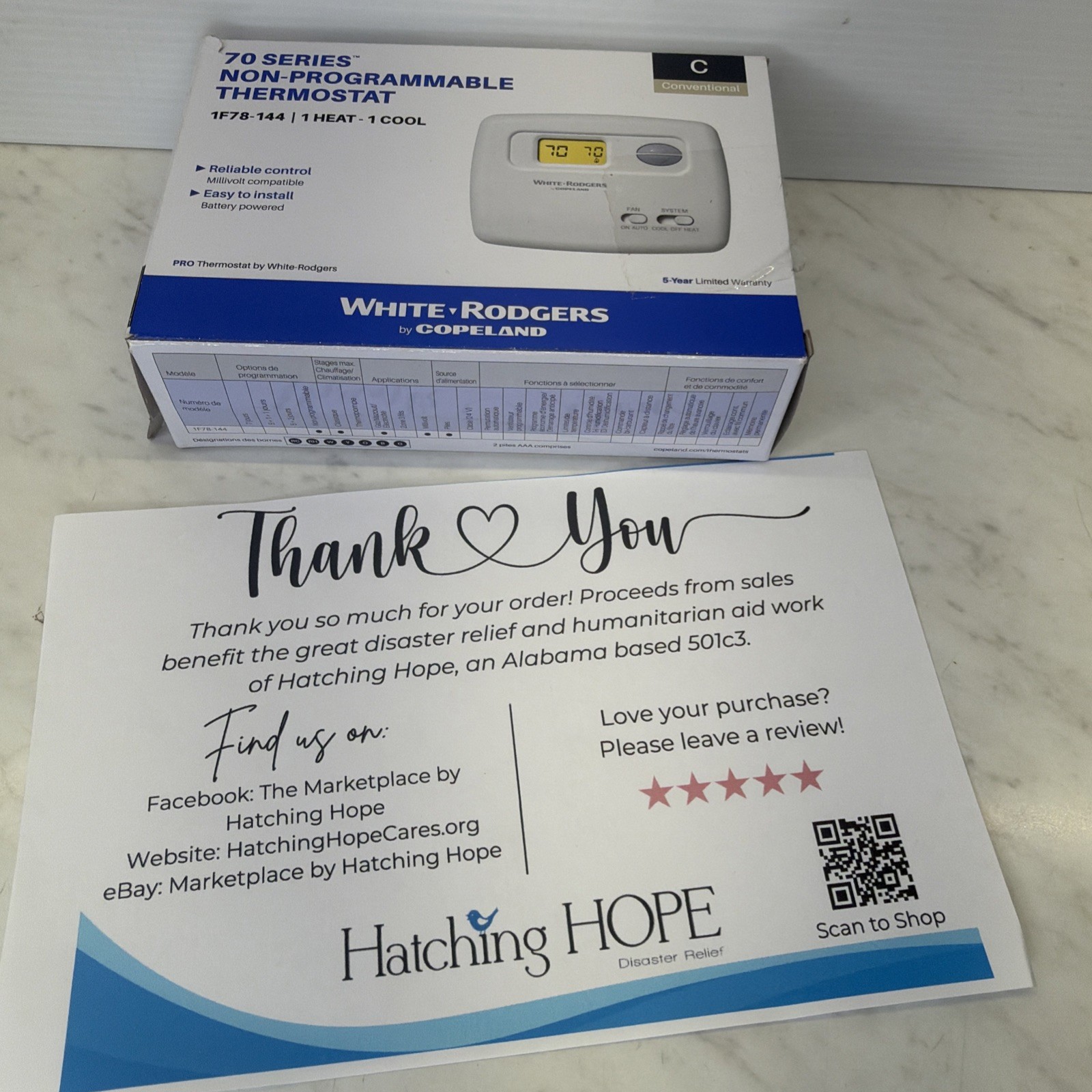 White-Rodgers 1F78-144 Single Stage Non-Programmable Thermostat - BRAND NEW! gallery