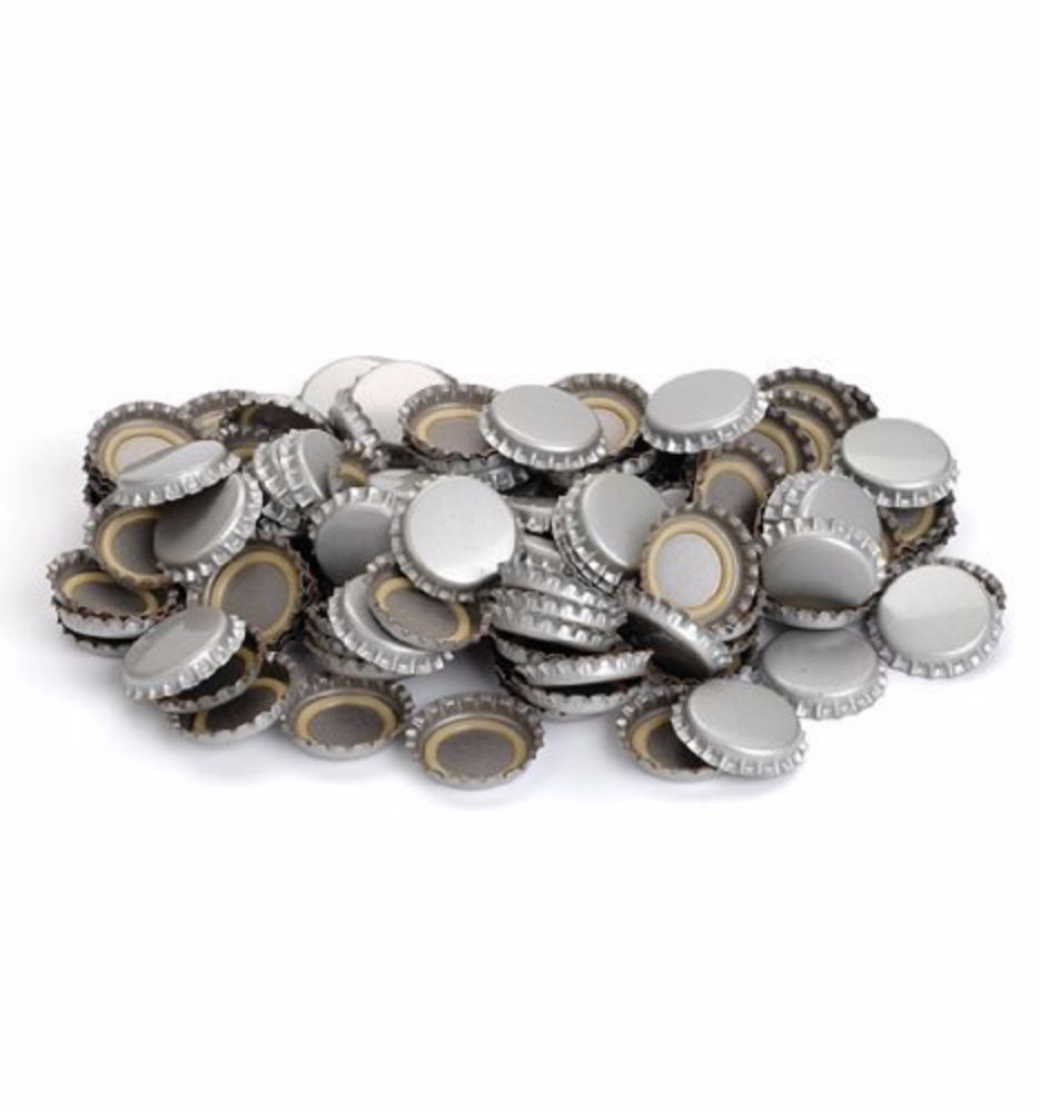 Plain Silver Crown Bottle Caps For All Standard Size Beer Bottles (144 per pack) gallery