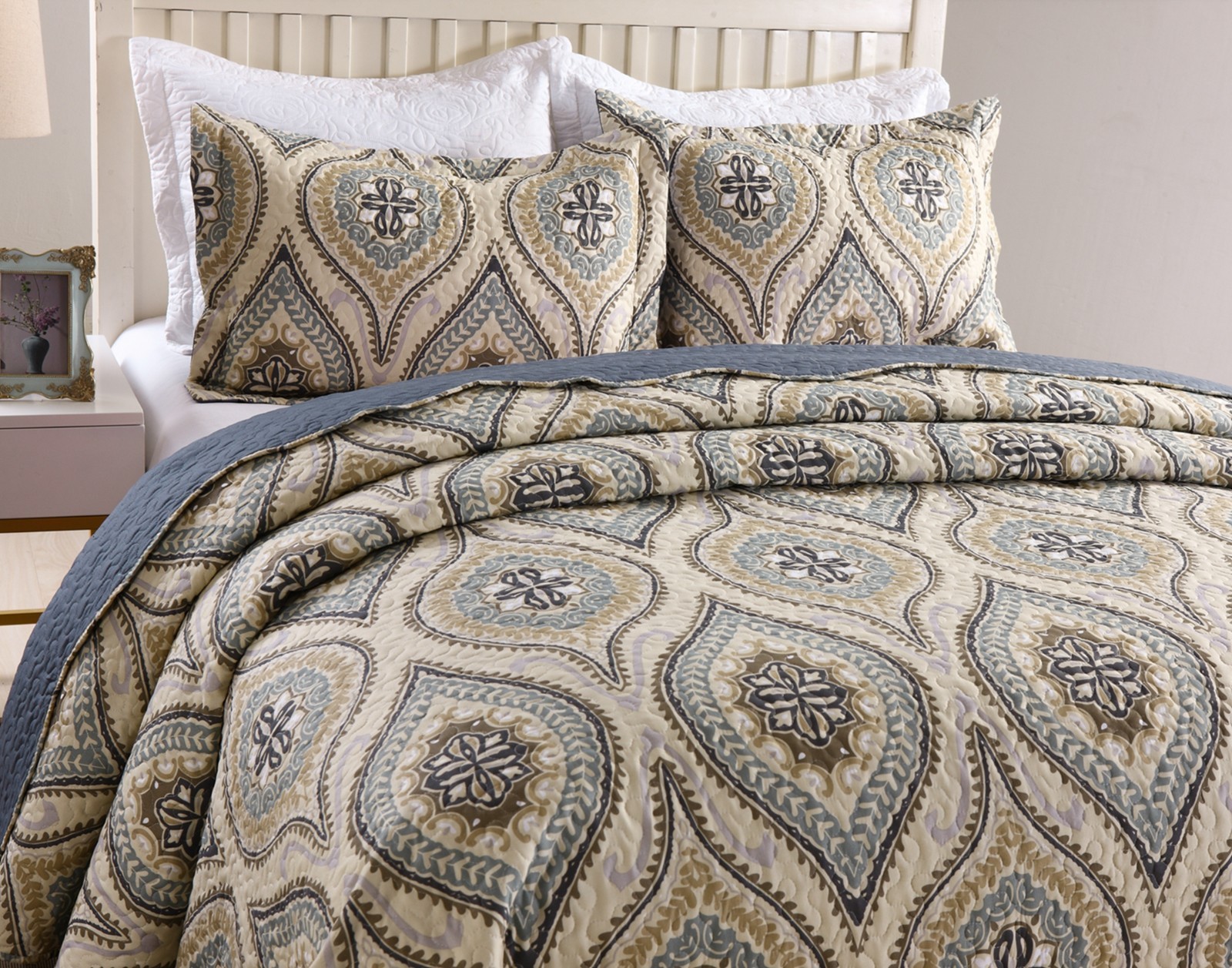 3Pc Quilt Bedspread Sets Bedding Coverlet Bedroom Floral Queen King Size, Joniy gallery