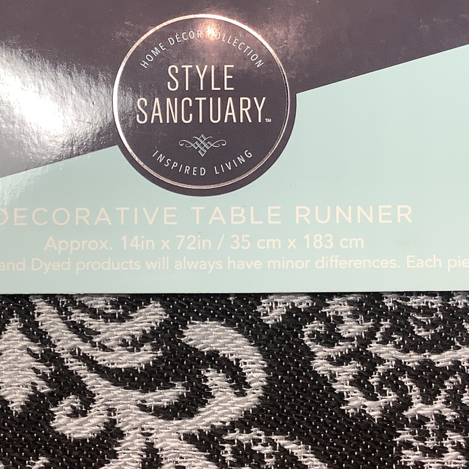 Black And Gray 14"x 72" TABLE RUNNER - Polyester Linen gallery