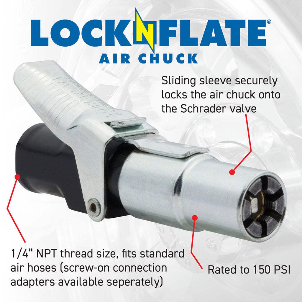 LockNFlate Analog Tire Pressure Inflator/Deflator Gauge gallery