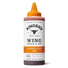 Kinder’s Bourbon Peach BBQ Wing Sauce and Dip, 15.5 oz Squeeze Bottle…