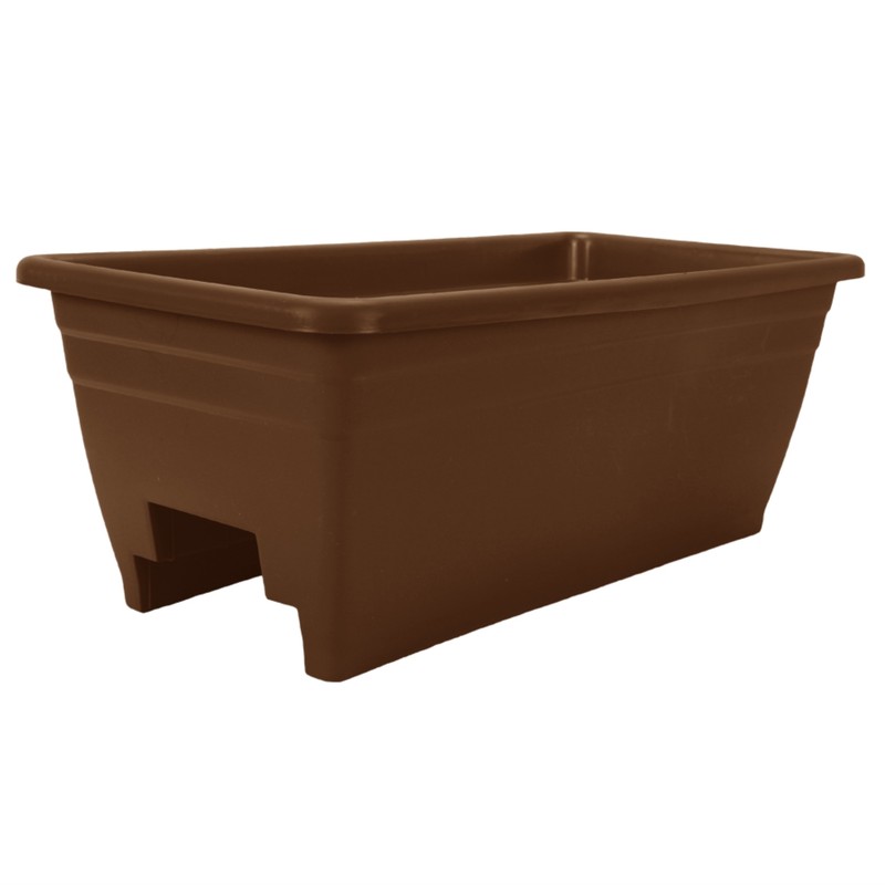 HC Co. (SPX24DBE21) Plastic Deck Rail Planter Box, Chocolate - 24" (2 Pack) gallery