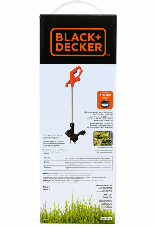 BLACK+DECKER Corded 13" String Trimmer/Edger, 4.0 Amp, BEST935, NEW in BOX gallery