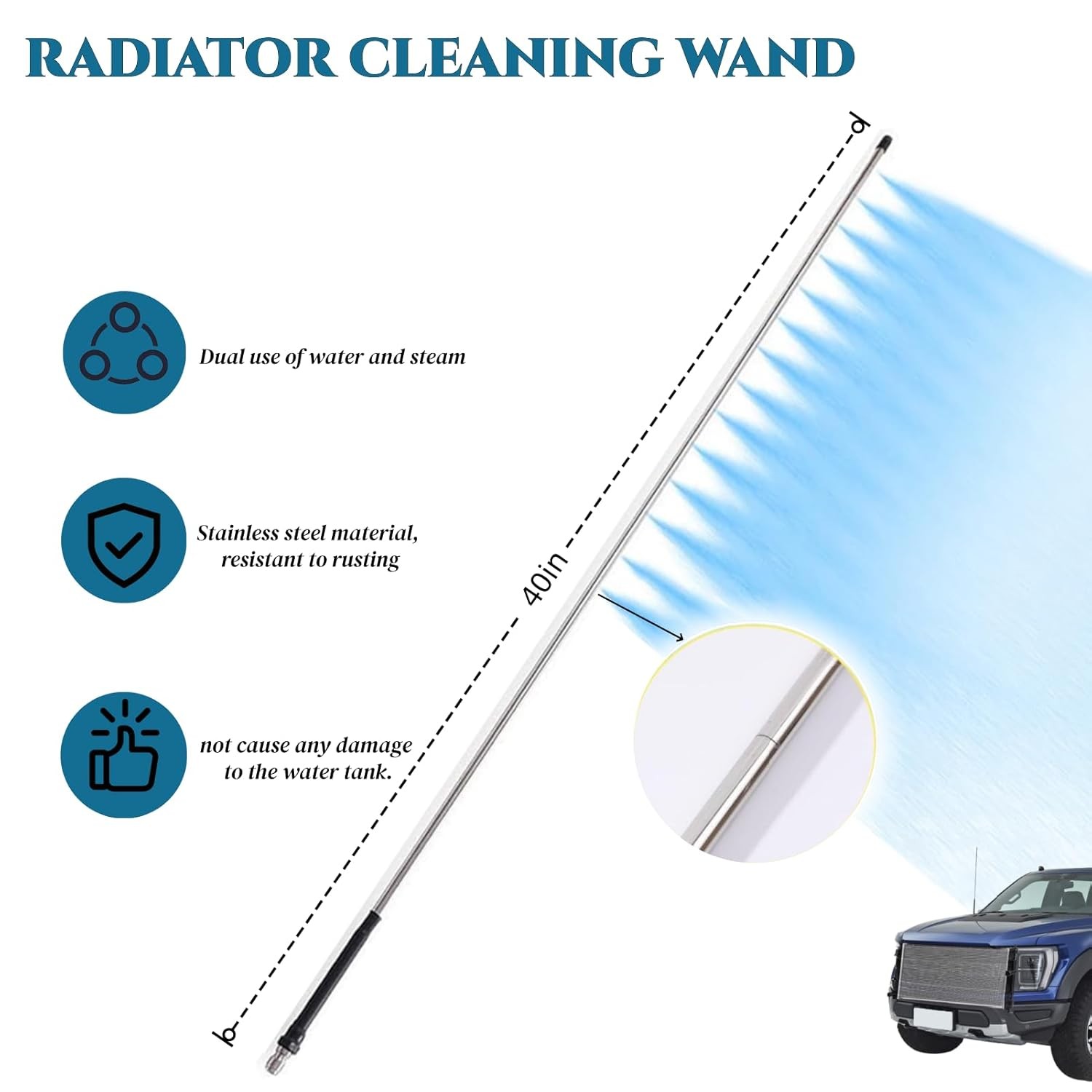 Radiator Cleaning Wand 40-inch Radiator Genie Water Air Cleaner Tool gallery