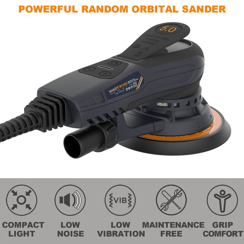 MAXXT Brushless Random Orbital Sander 350W Variable Speed 150mm (6") 5.0MM Orbit gallery